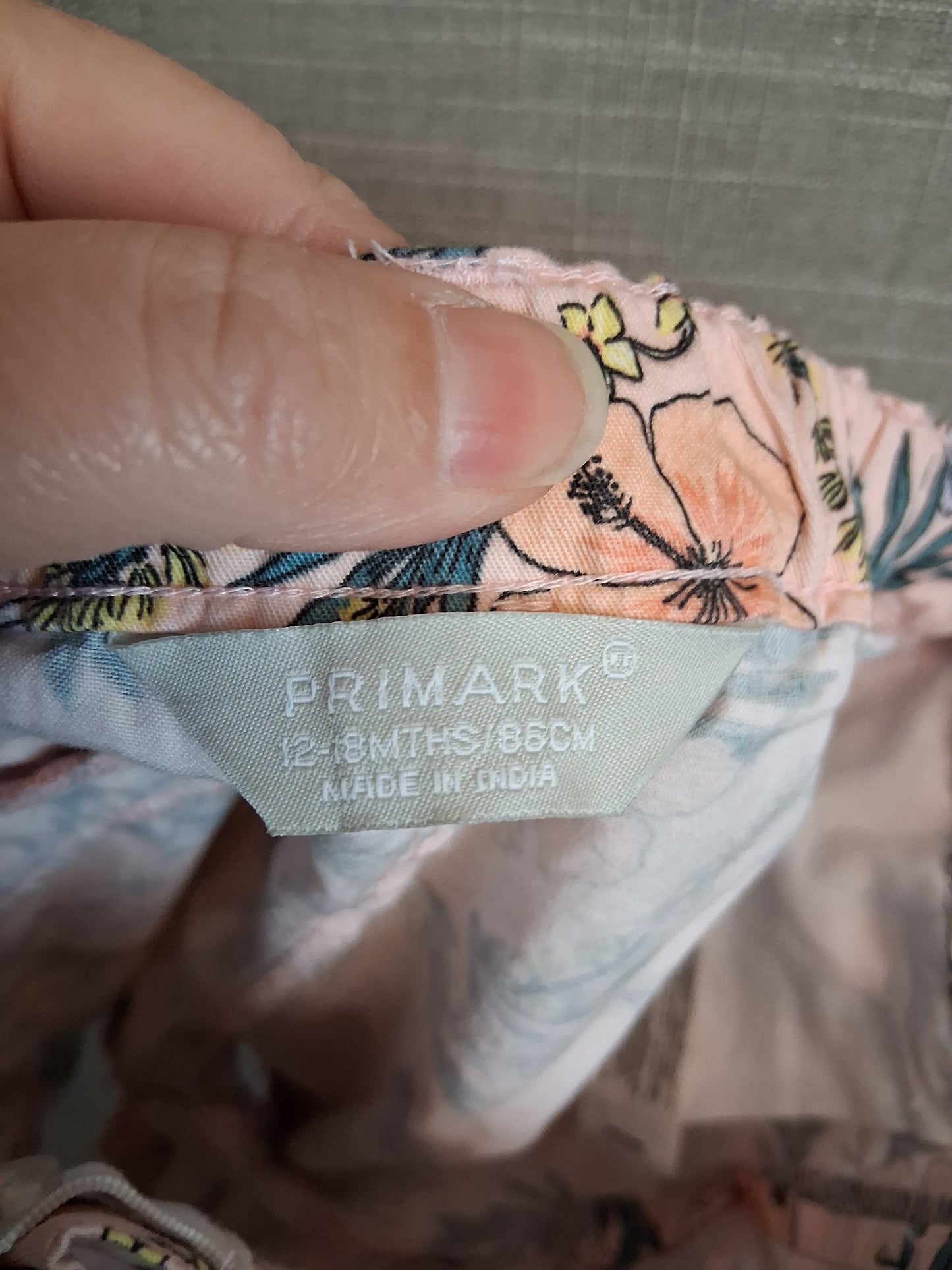 Primark Girls Floral Pink Shorts Age 12-18 Months Adjustable Waist