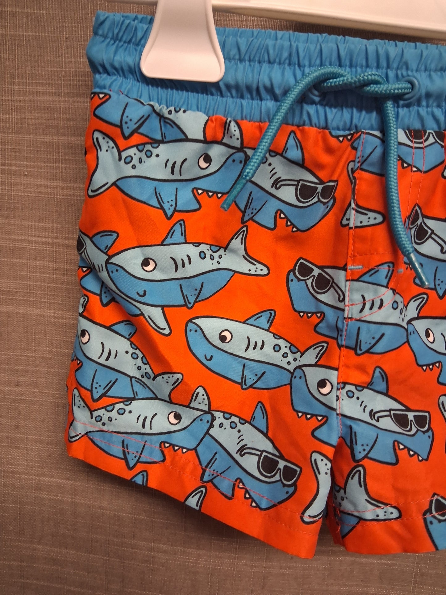Next Boys Swim Shorts Red Sharks Age 9-12 Months