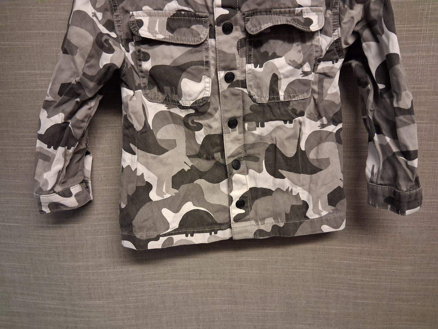 F&F Boys Camoflague Denim Style Shirt Grey Tones Age 5-6 Years