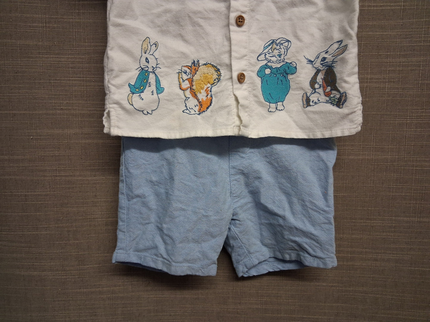 Marks & Spencer Peter Rabbit 2 Piece Outfit Short Sleeve Shirt & Shorts Age 2-3 Years