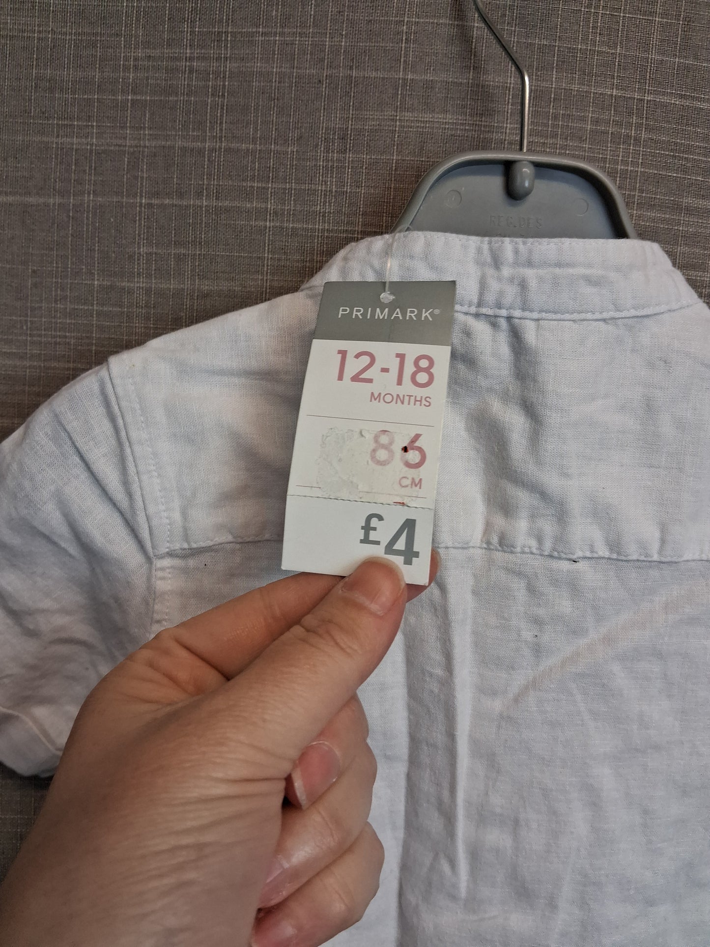 Primark Boys White Short Sleeve Shirts Age 12-18 Months New