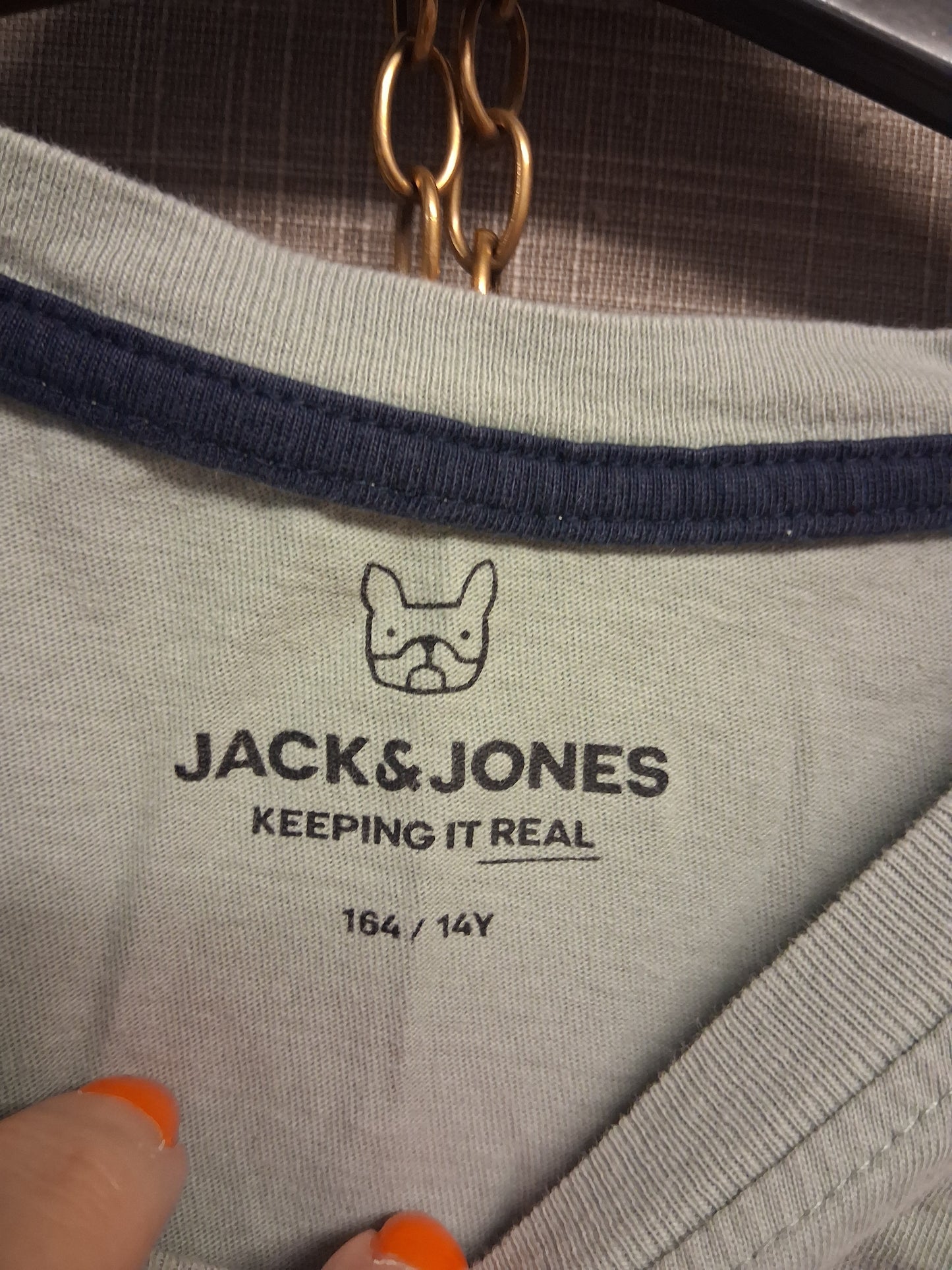 Jack&Jones Boys Sage Green Short Sleeve Slim Fit T-Shirt Age 14 Years