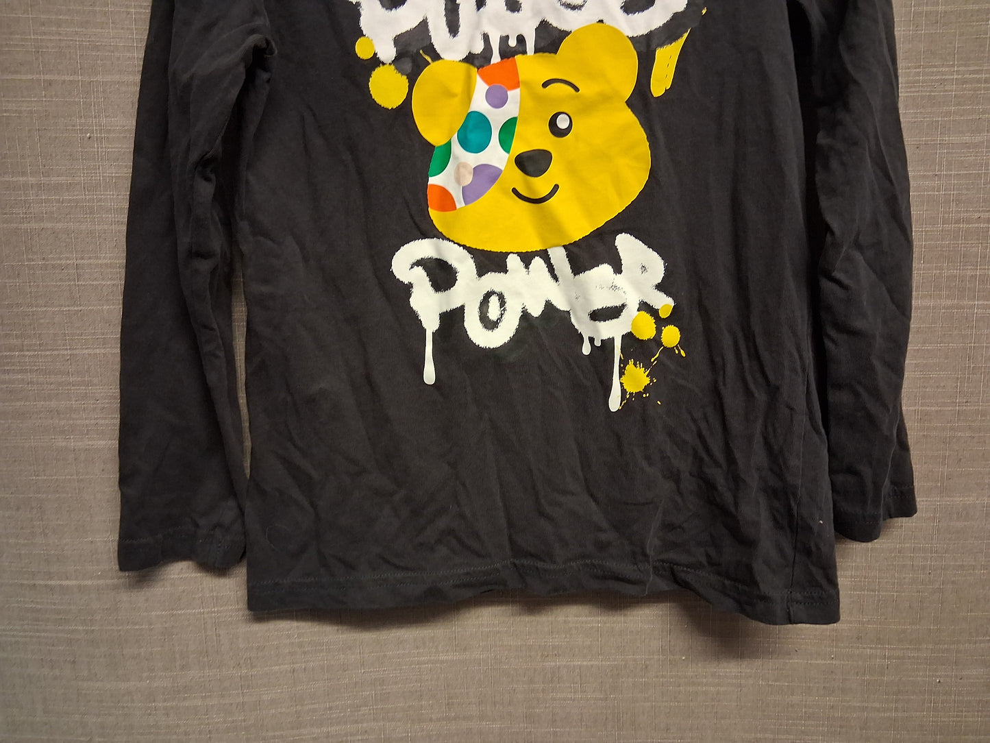 George Boys "Pudsey" Children in Need Black Long Sleeve T-Shirt Age 8-9 Years