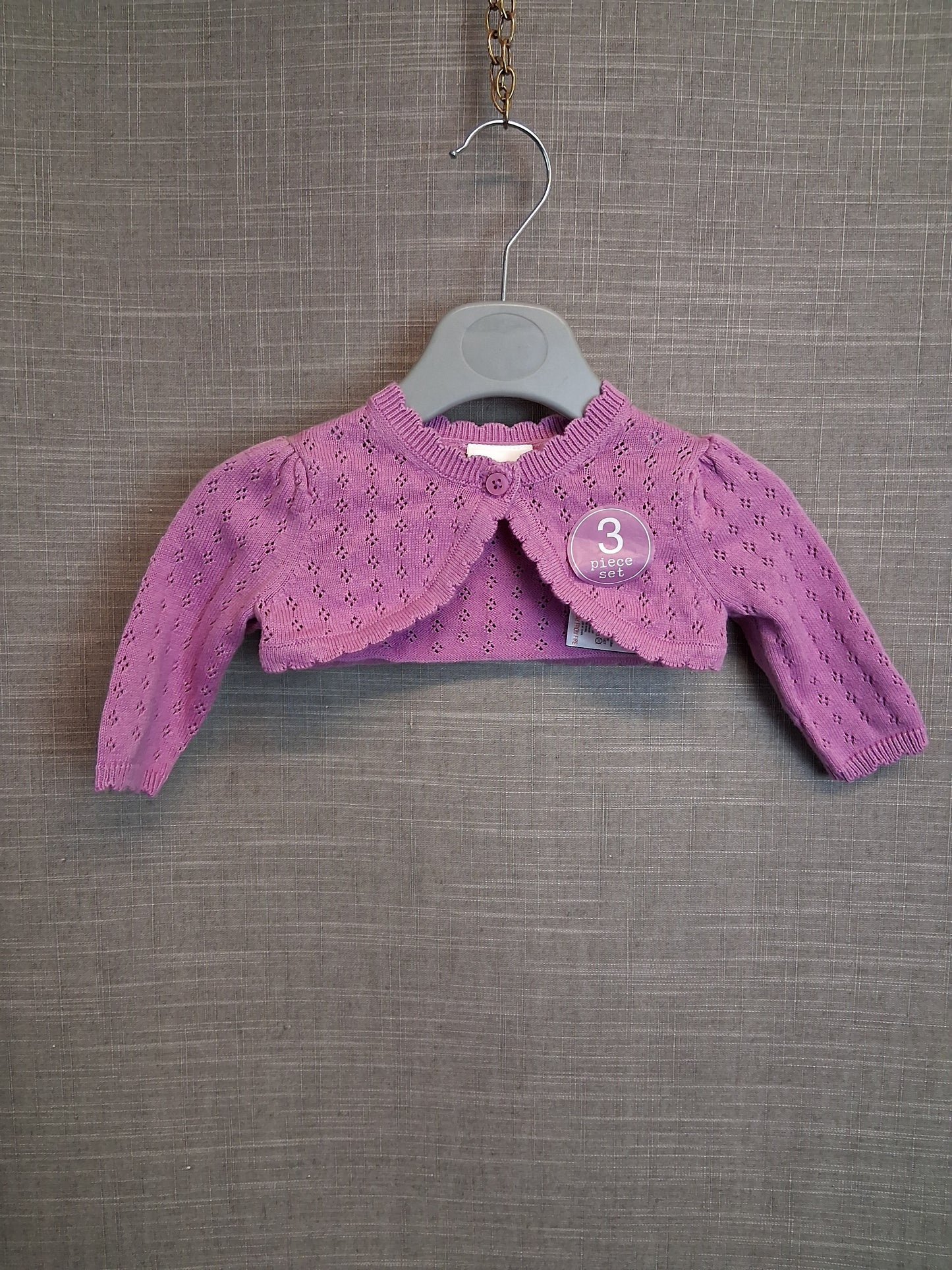 Next Girls Lilac Knitted Cropped Cardigan Age Newborn New