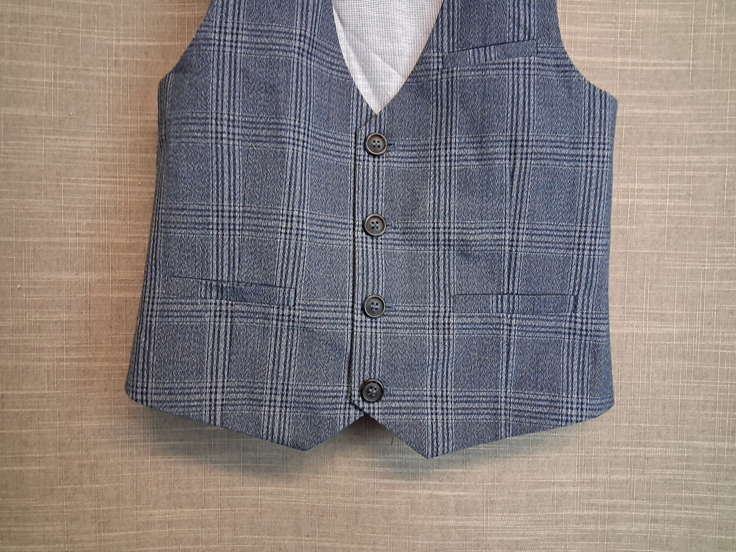 Next Boys Blue Check Waistcoat Age 5 Years