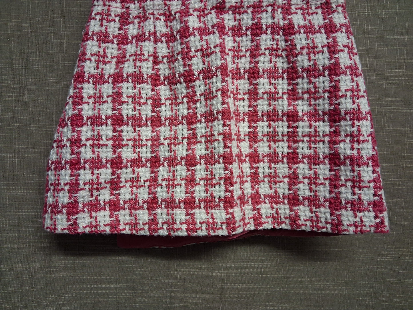 Matalan Girls Pink Checked Skorts Age 7 Years Faux Buttons