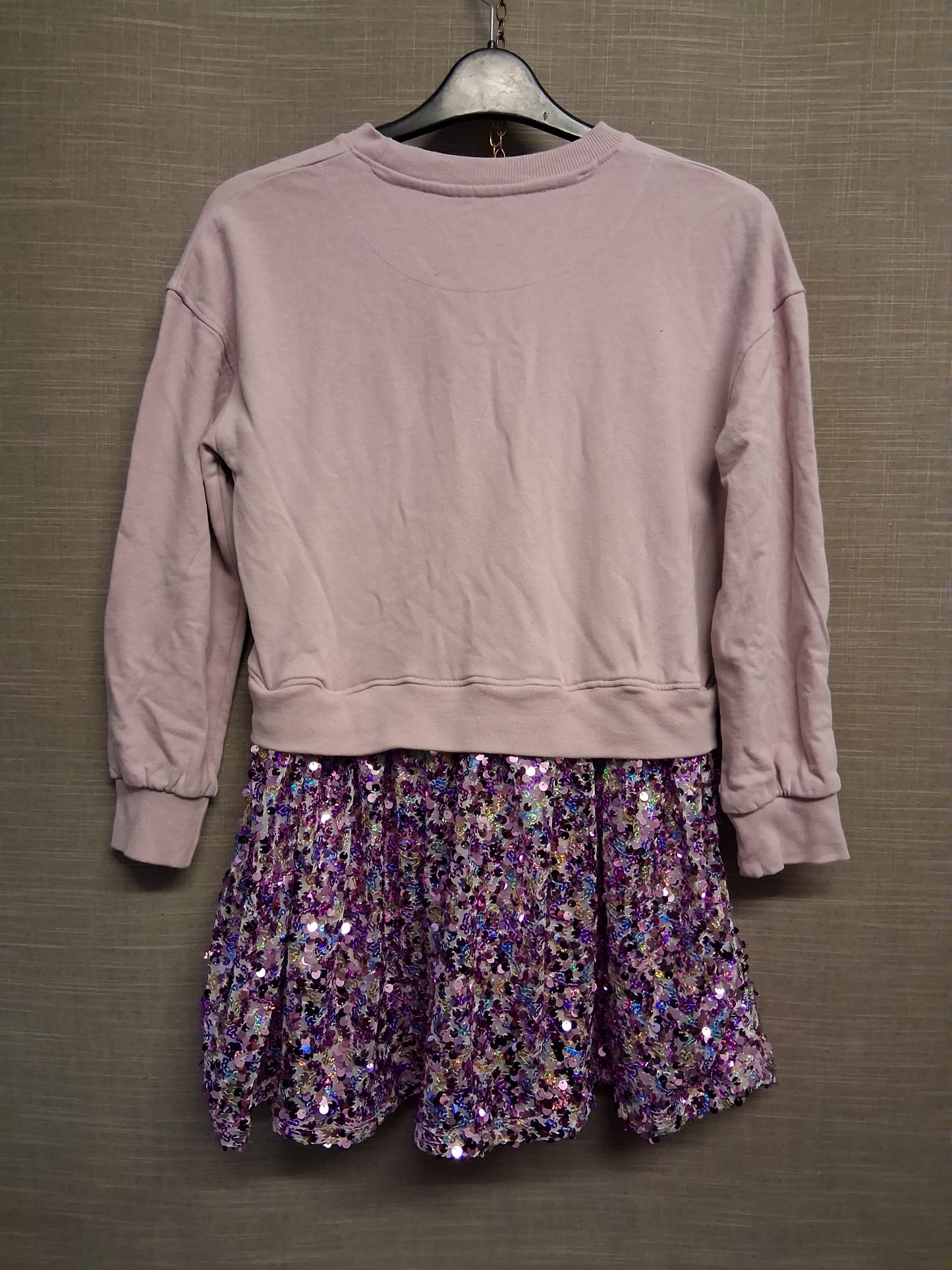 John Lewis Girls Purple Pink Sequin Jumper Dress Age 10 Years
