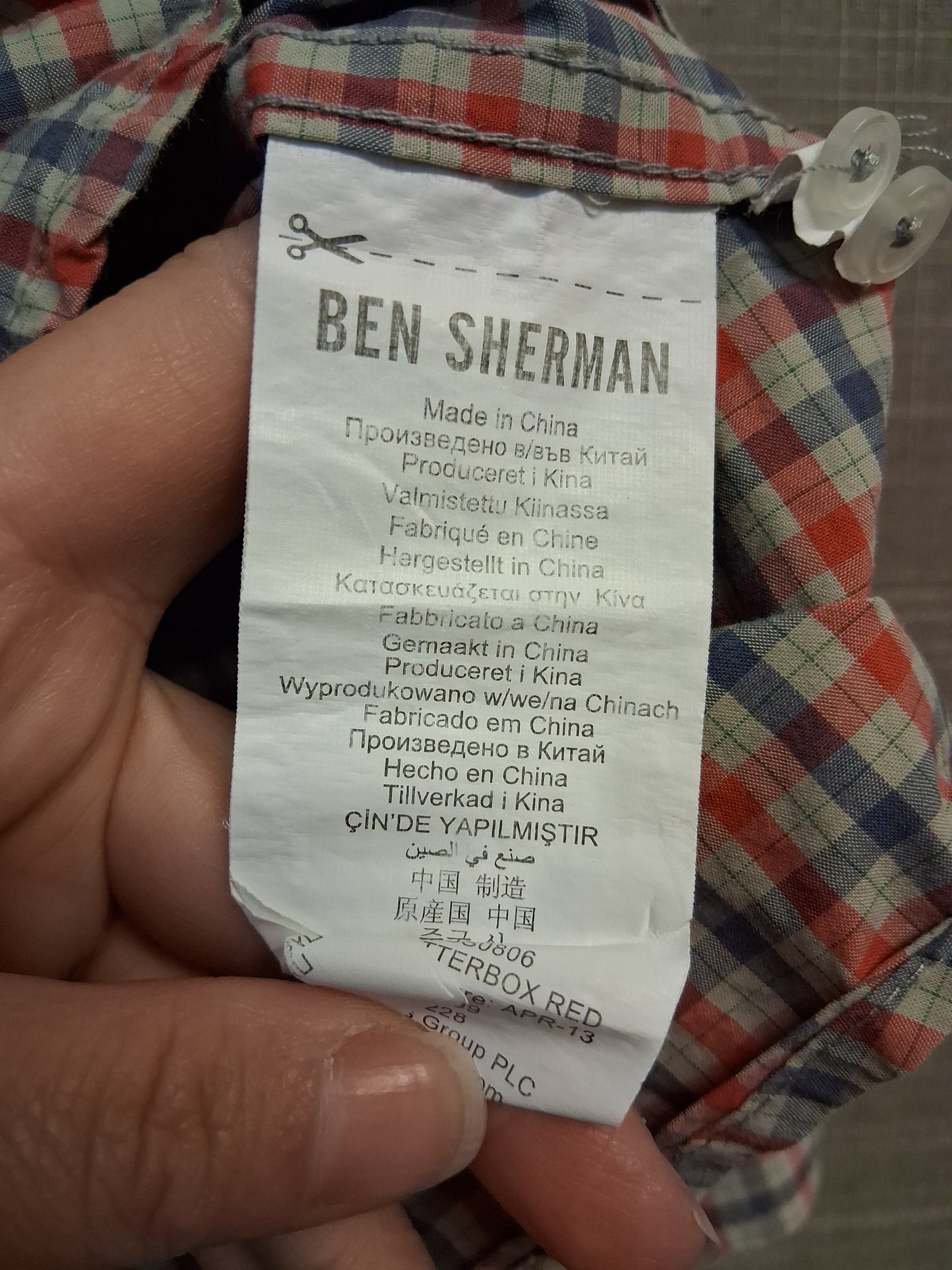 Ben Sherman Boys Red Blue Check Long Sleeve Shirt Age 5-6 Years
