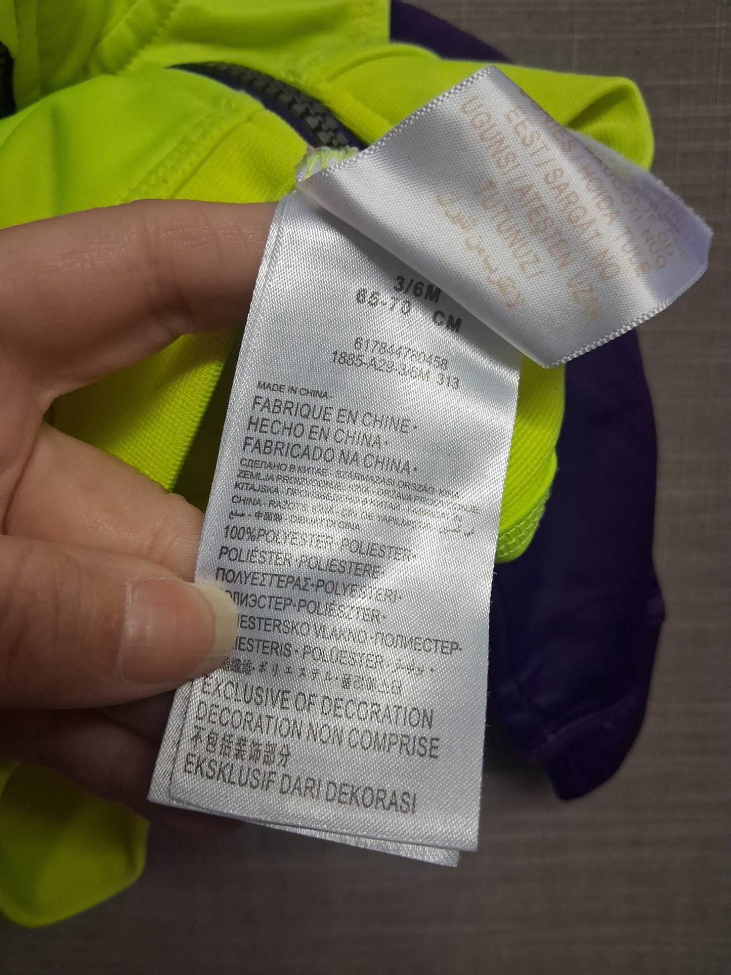 Converse Boys Neon Yellow Full Zip Jacket Age 3-6 Months