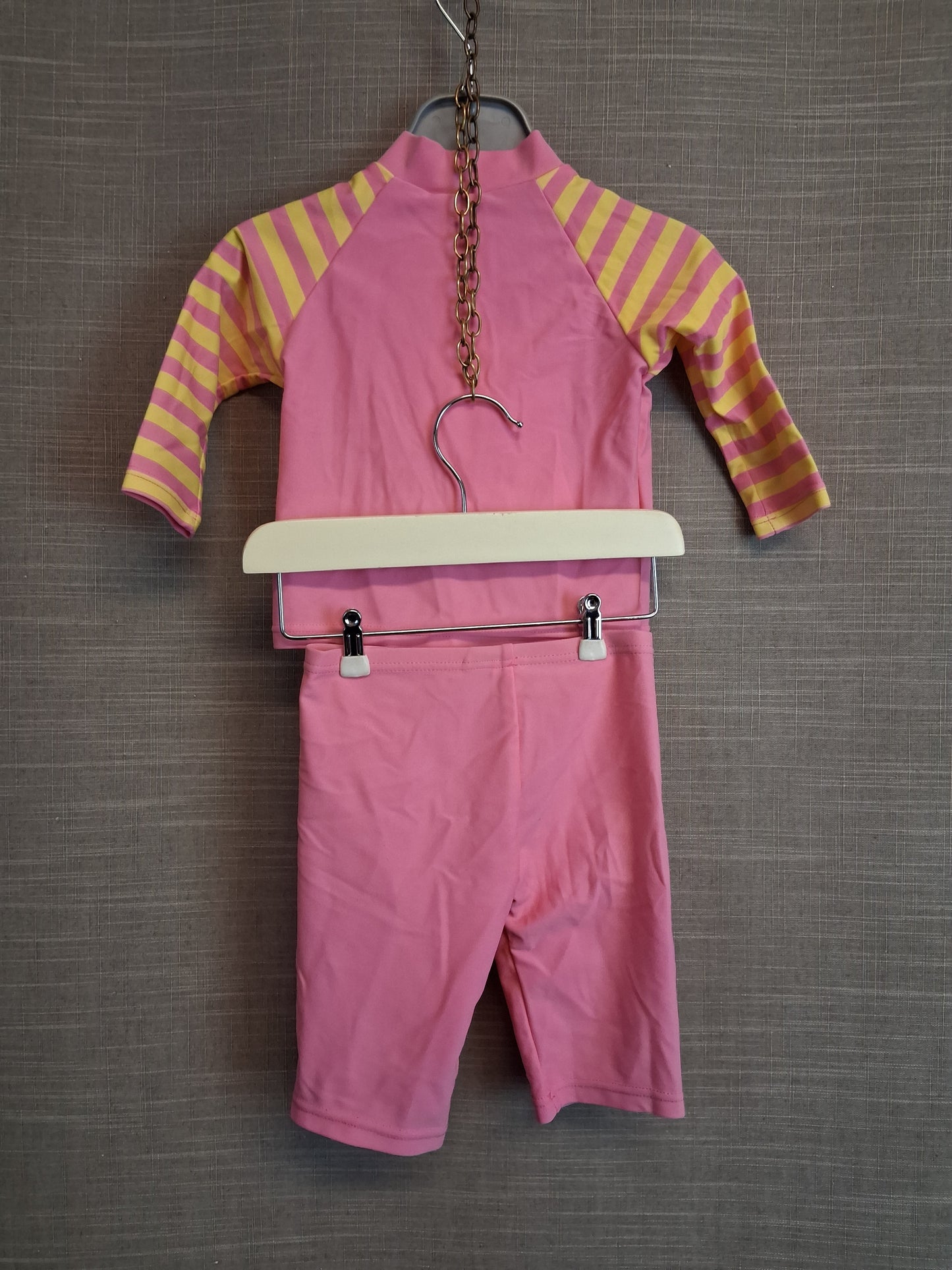 Nutmeg Girls 2 Piece UV Swimsuit Set Pink Age 3-6 Months