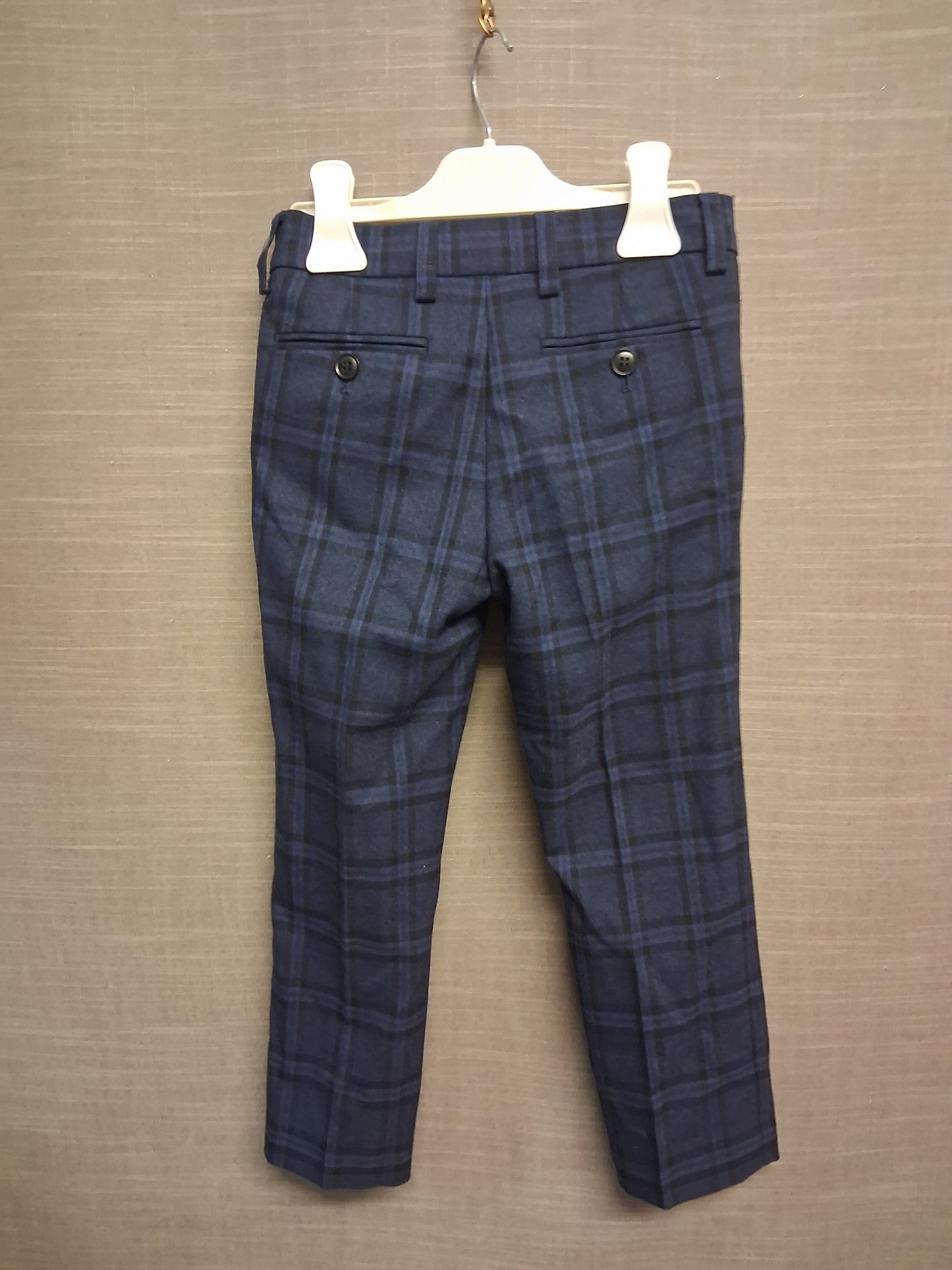 Next Boys Blue Check Smart Tailored Trousers Age 6 Years