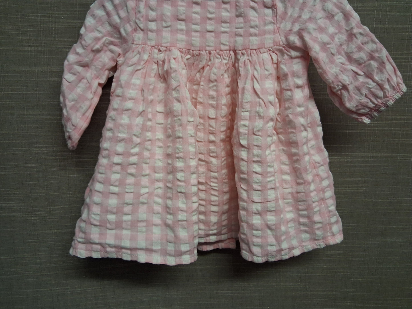 Marks & Spencer Pink White Check A Line Dress Age 0-3 Months New