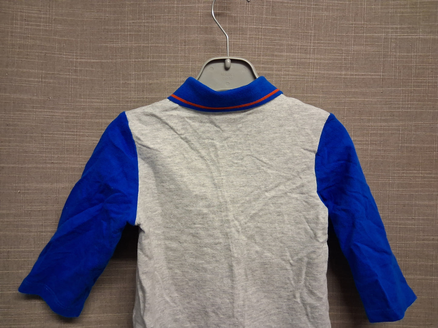 Disneyland Paris Official Mickey Mouse Long Sleeve Jersey T-Shirt Blue Grey Age 18 Months