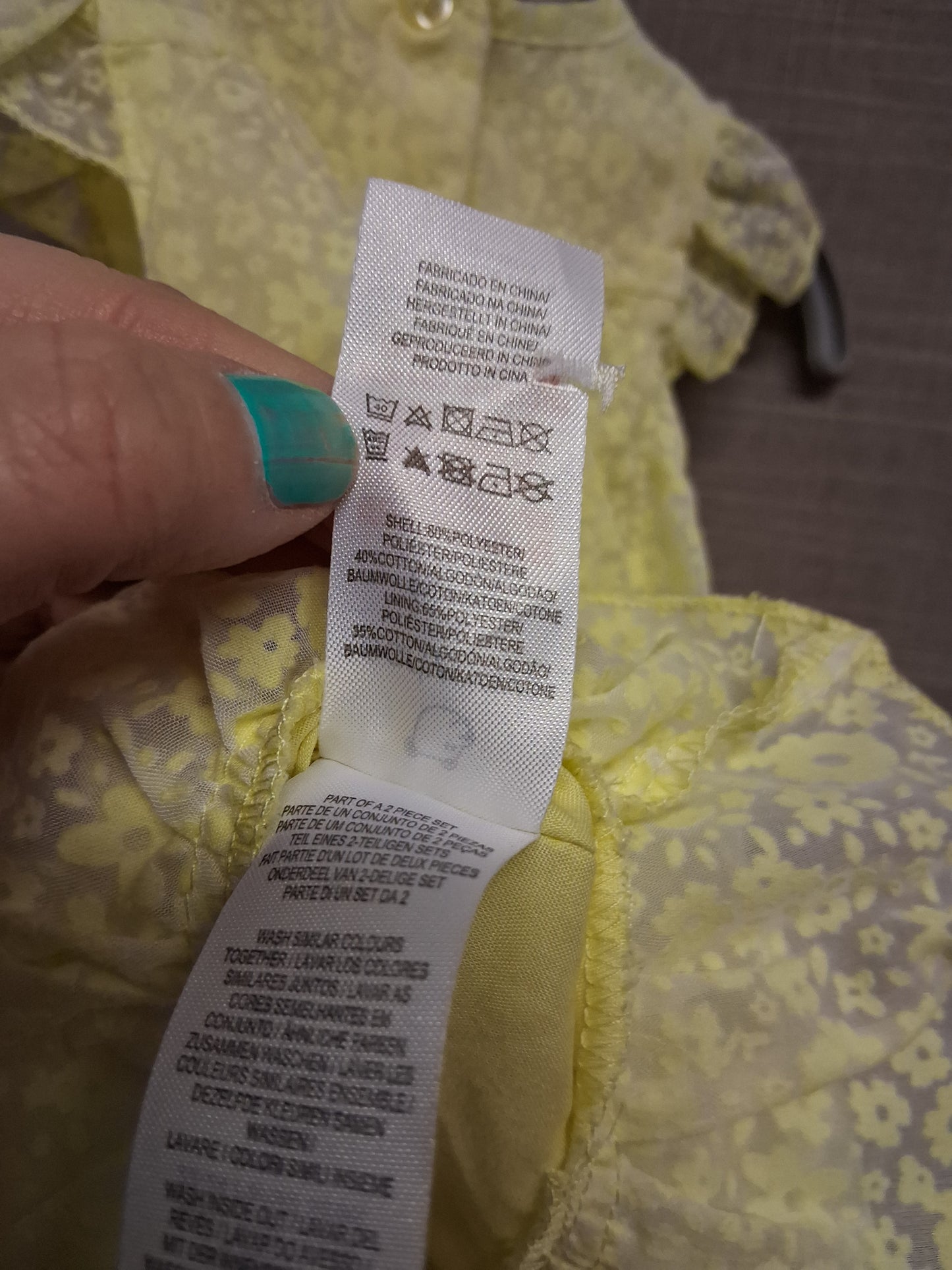 Primark Girls Yellow Floral Pretty A Line Dress Short Sleeve Age 0-3 months