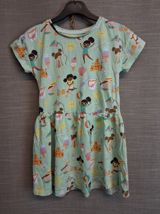 TU Girls Green Jersey T-Shirt Dress Age 6-7 Years
