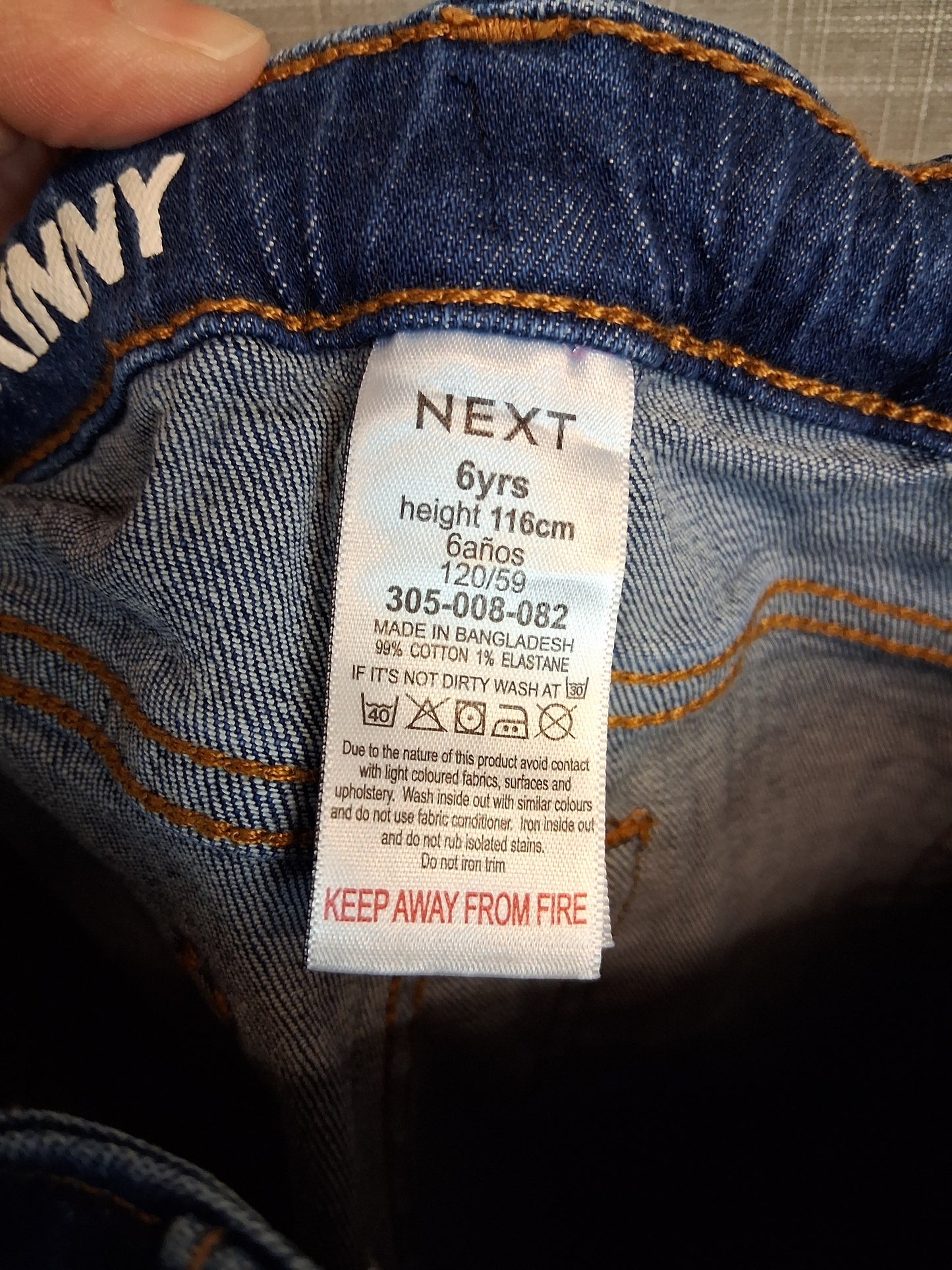 Next Skinny Jeans Blue Denim Age 6 Years
