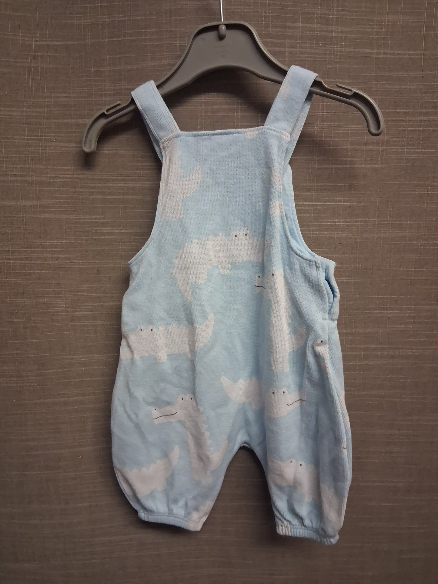 Next Boys Blue Crocodile Print Jersey Dungarees Age 0-3 Months
