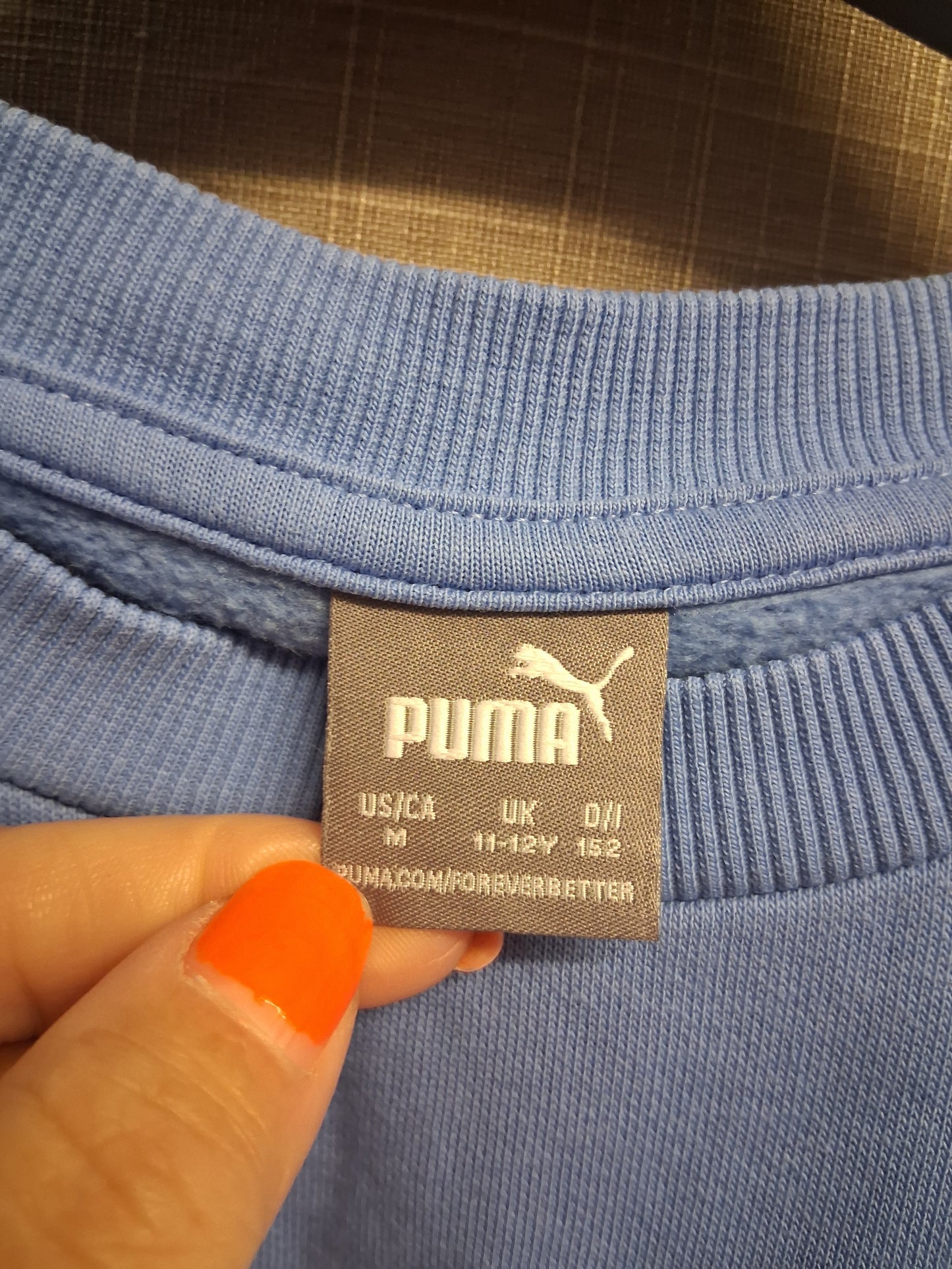Puma Sweater Jumper Crop Blue Age 11-12 Years