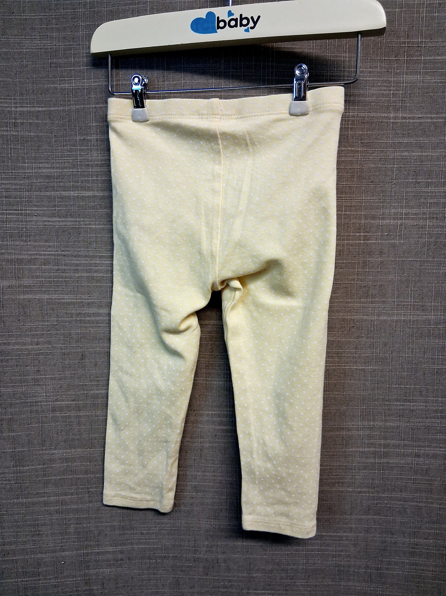 Next Girls Yellow Spotty Jersey Leggings Age 9-12 Months
