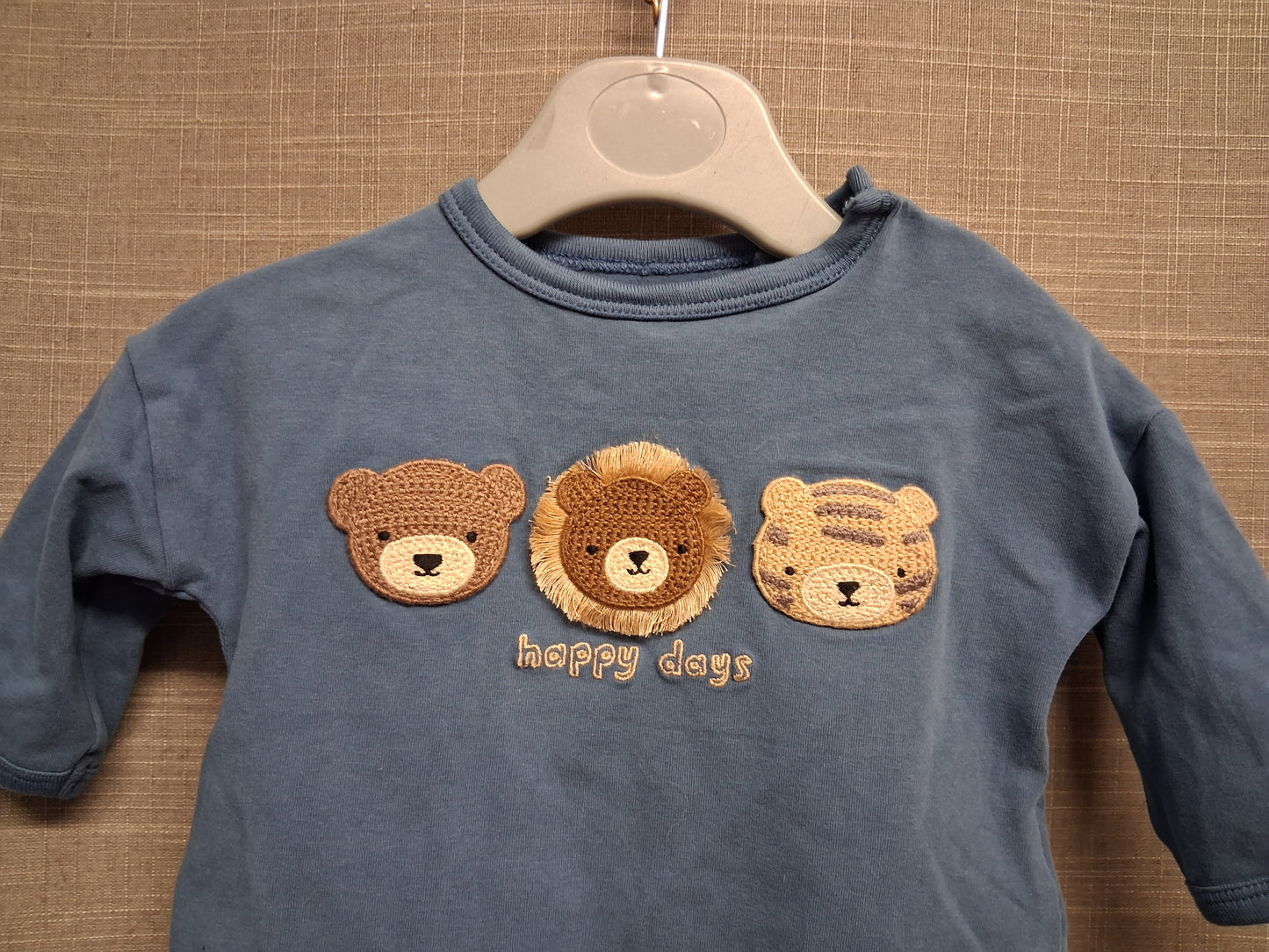 Next Boys Blue Long Sleeve Jersey T-Shirt Age 0-3 Months