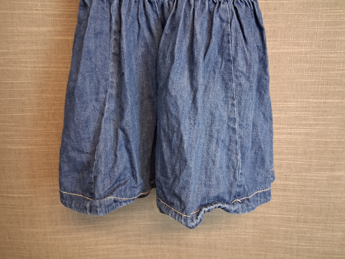 Next Girls Denim Sleeveless Dress Blue Embroidered Age 18-24 Months