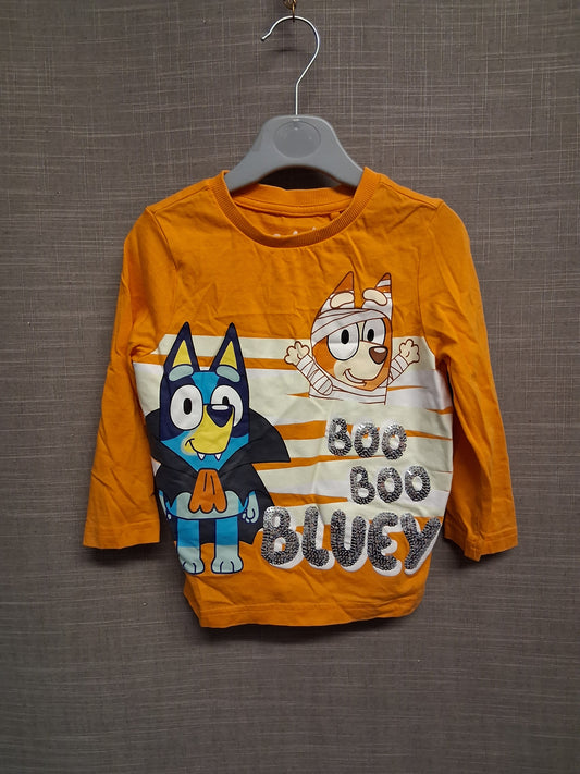 F&F Bluey Halloween Theme Orange Long Sleeve T-Shirt Age 2-3 Years