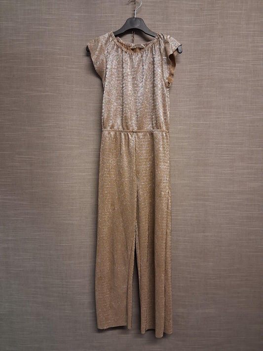 H&M Gold Sparkly Jumpsuit Cap Sleeve Age 8-9 Years