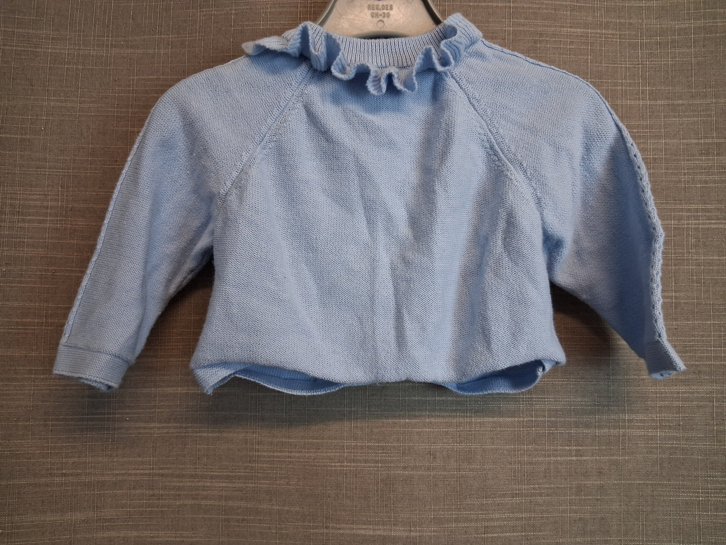 TU Girls Pale Blue Knitted Cardigan Age 3-6 Months