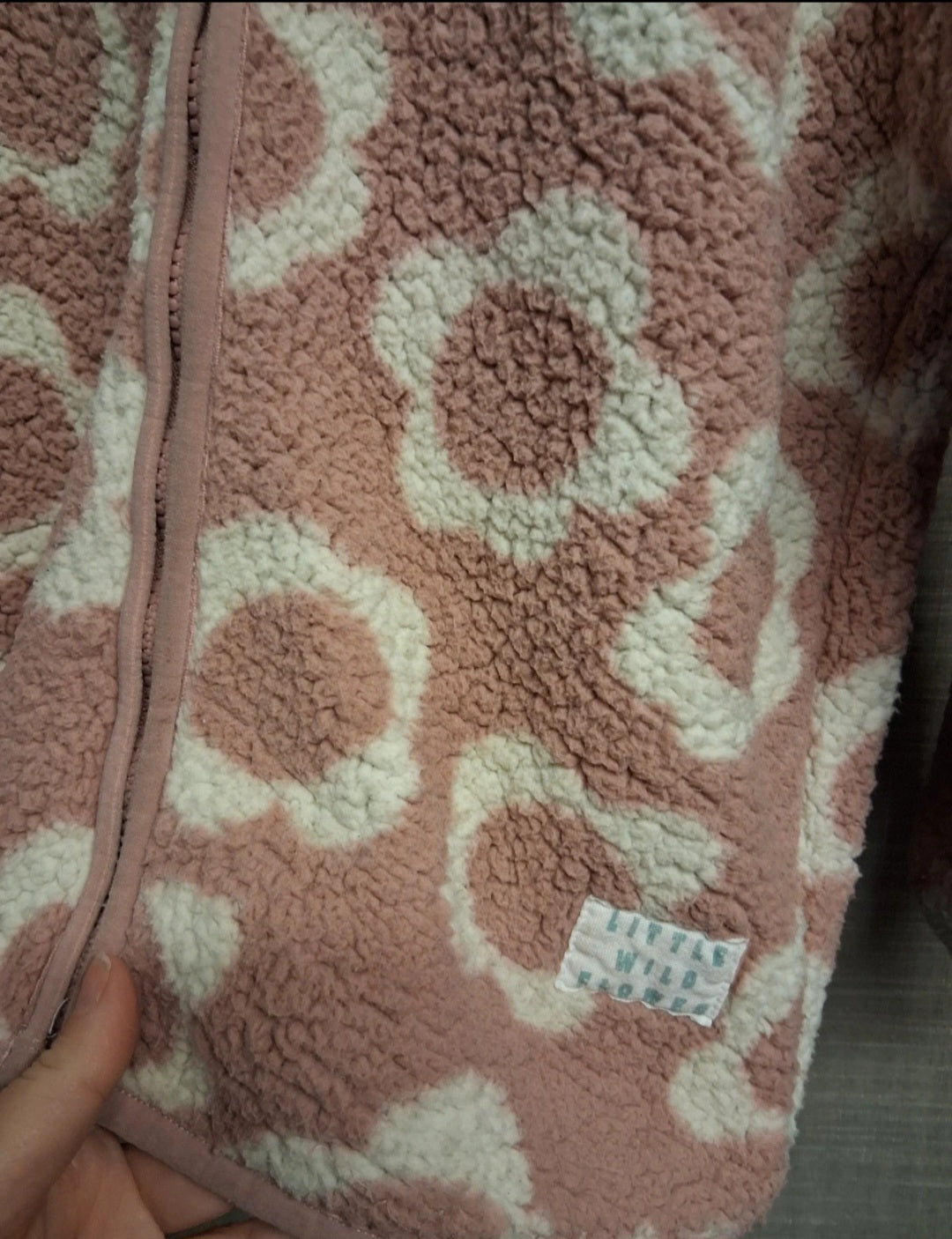 George Girls Pink Floral Fleece Full Zip Jacket Age 6-7 Years