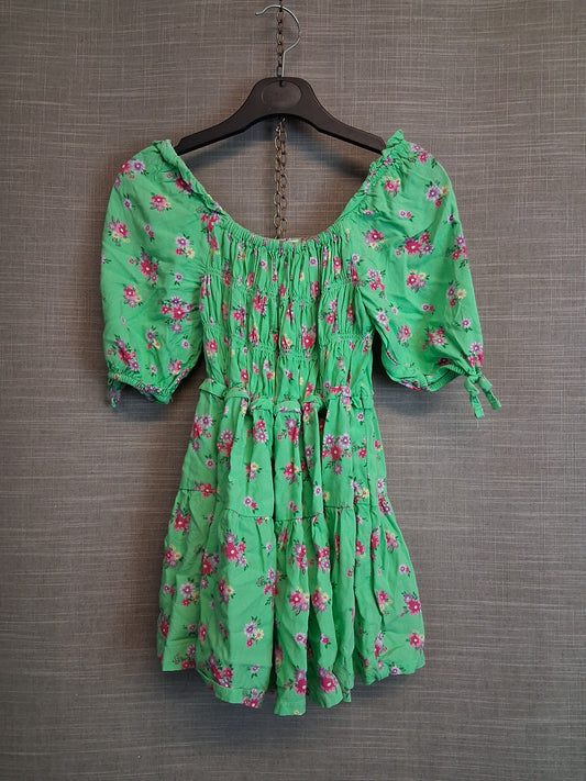 Next Girls Green Floral Tiered Dress Age 6 Years
