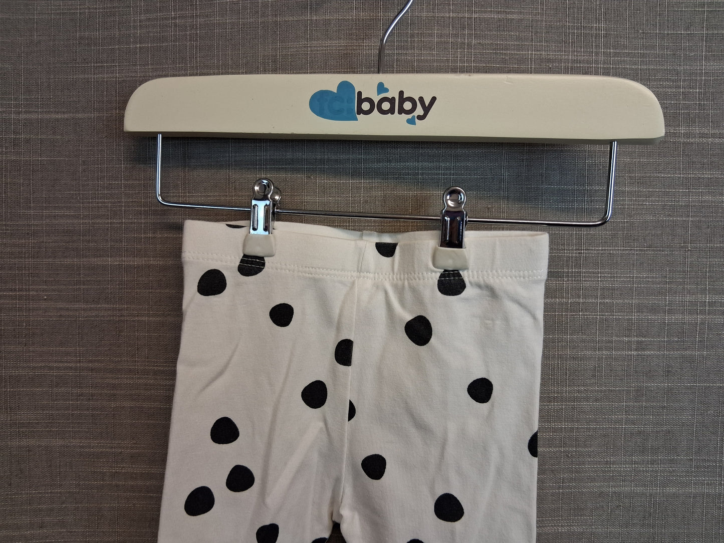 TU Girls White Black Spotty Bow Back Leggings Age Tiny Baby