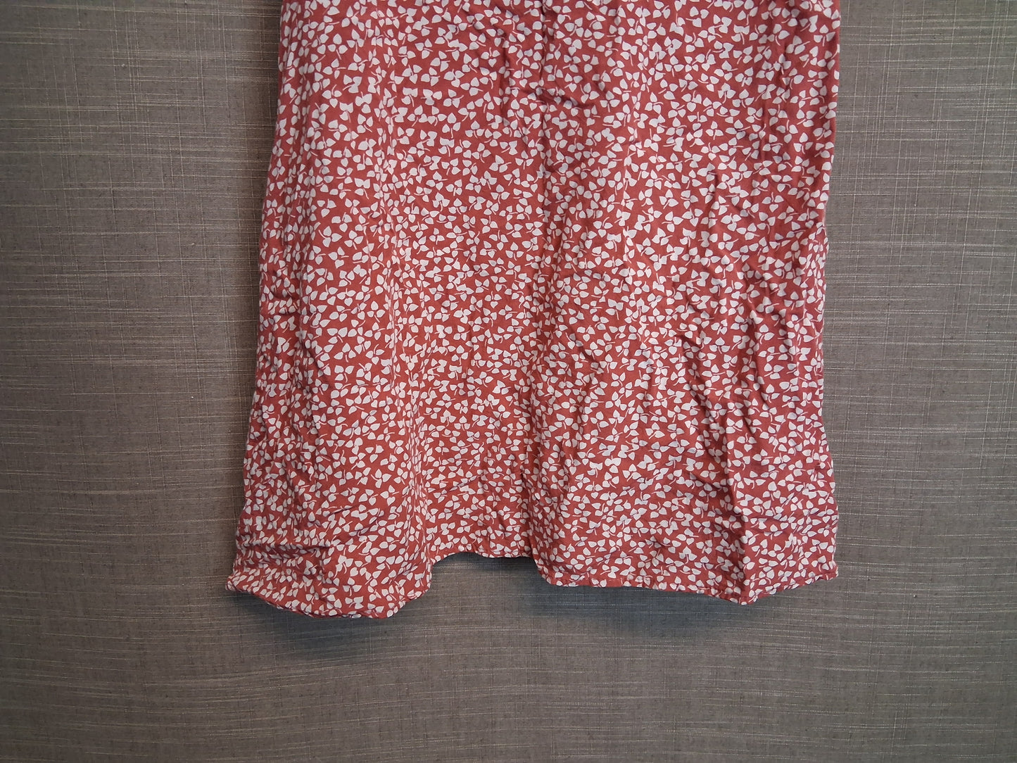 Next Girls Red Floral Tea Dress Age 10 Years Short Sleeve Button Front
