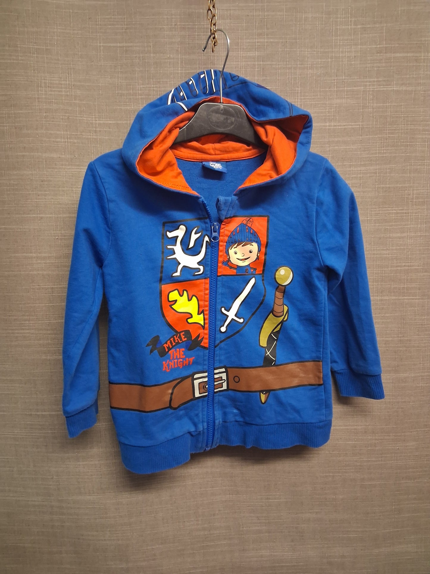 George Boys Hoodie Mike the Knight Character Graphic Blue Age 4-5 Years