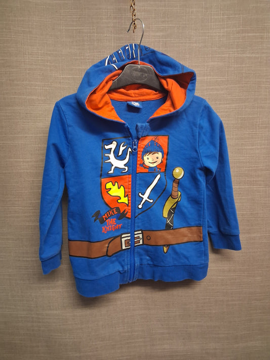 George Boys Hoodie Mike the Knight Character Graphic Blue Age 4-5 Years
