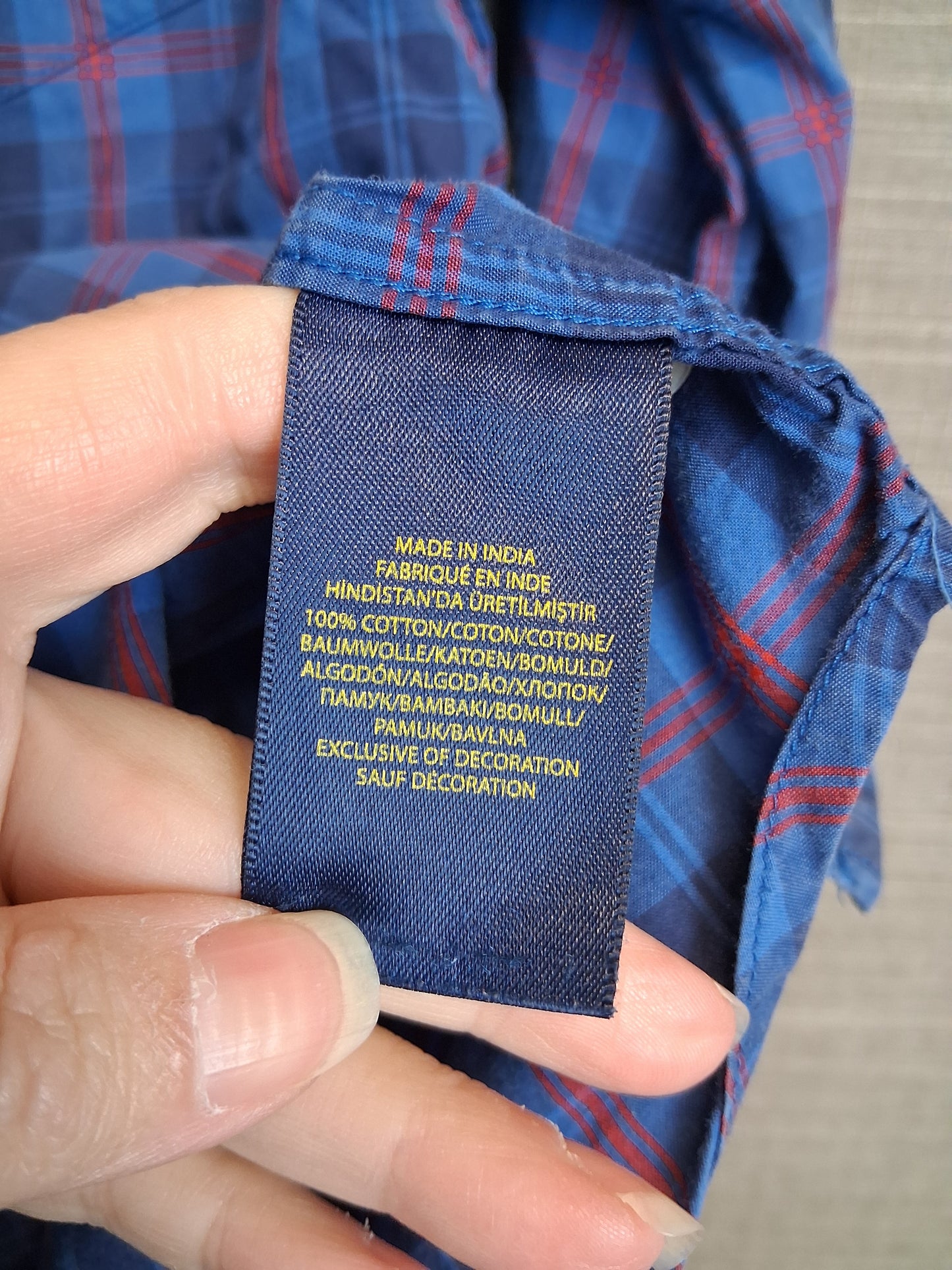 Ralph Lauren Boys Blue Check Shirt Long Sleeve Age 8 Years