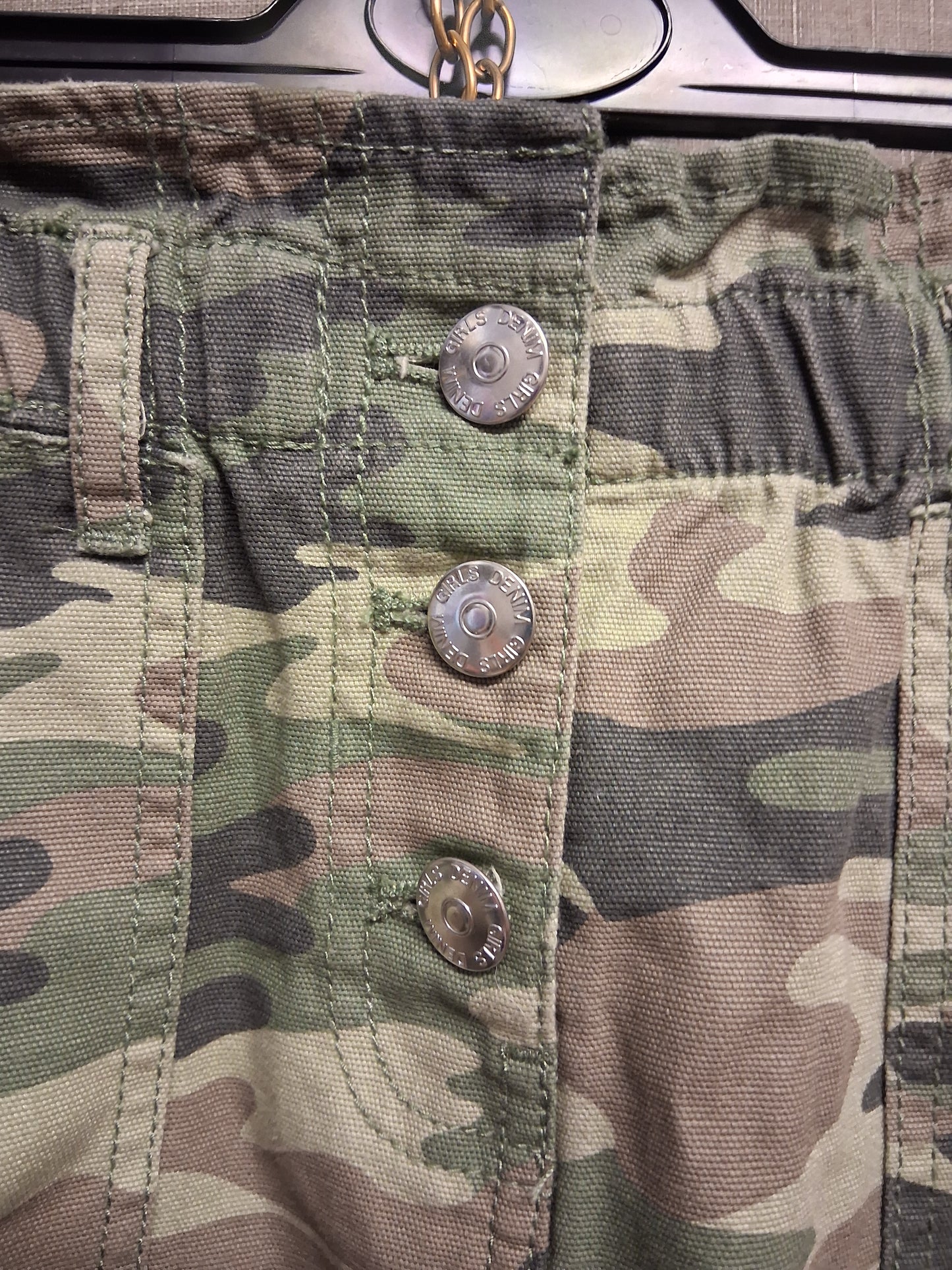 Matalan Girls Camouflage Denim Skirt Elastic Waist Age 12 Years