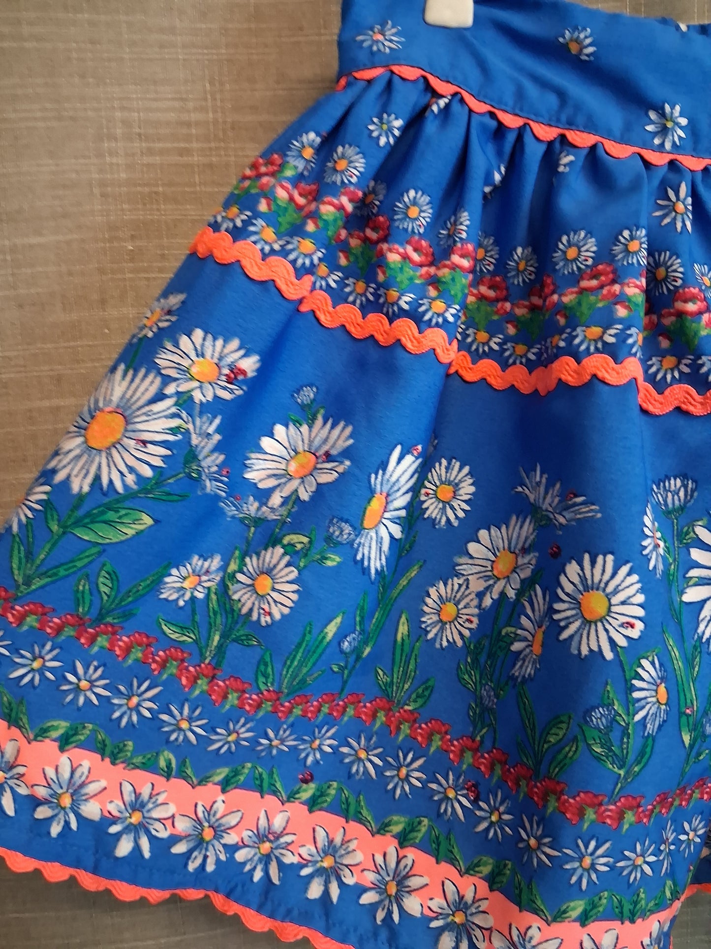 Monsoon Blue Floral Lined Skirt Age 3-4 Years