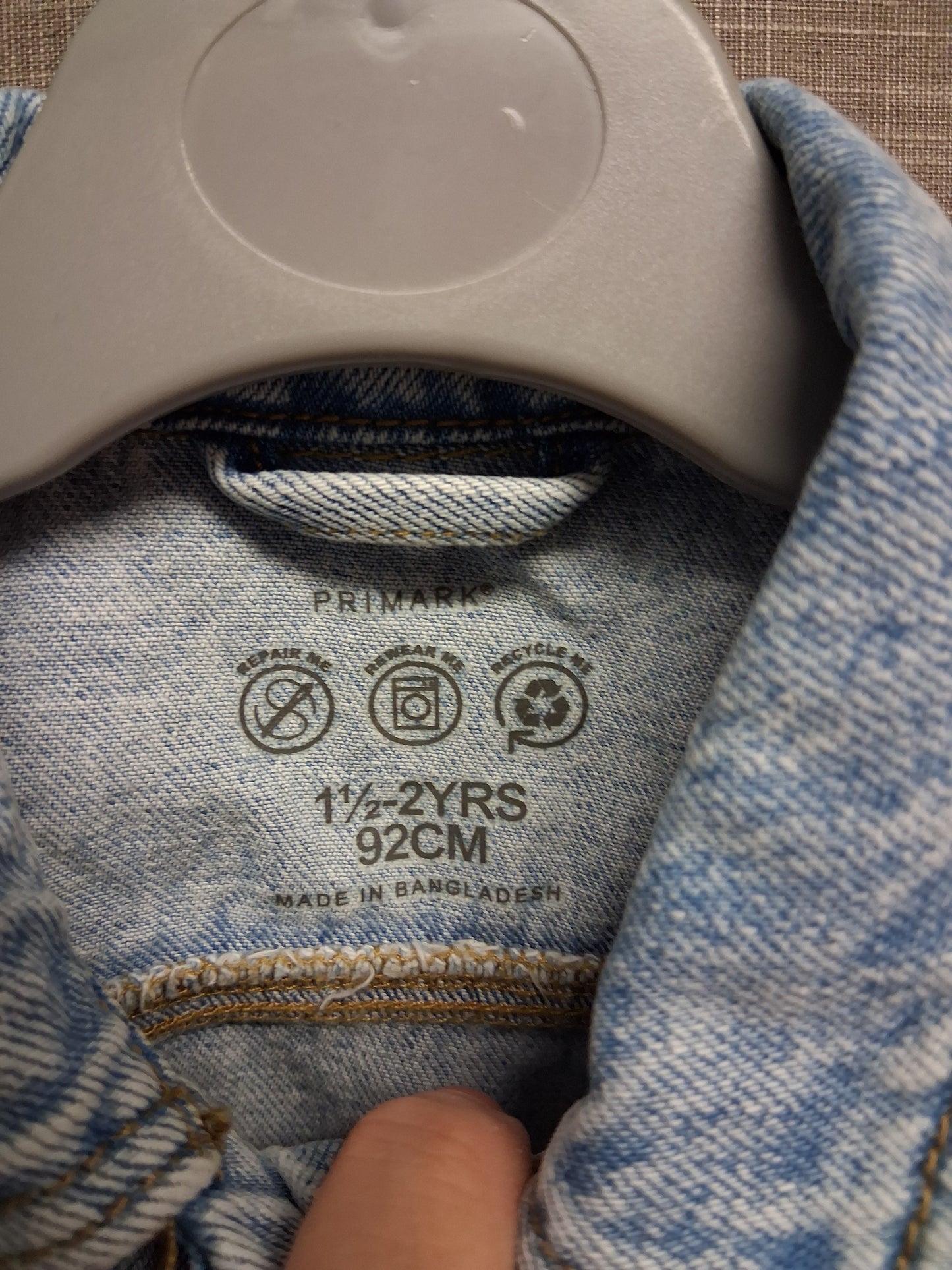 Primark Boys Denim Jacket Waistcoat Sleeveless Light Blue Age 18-24 Months