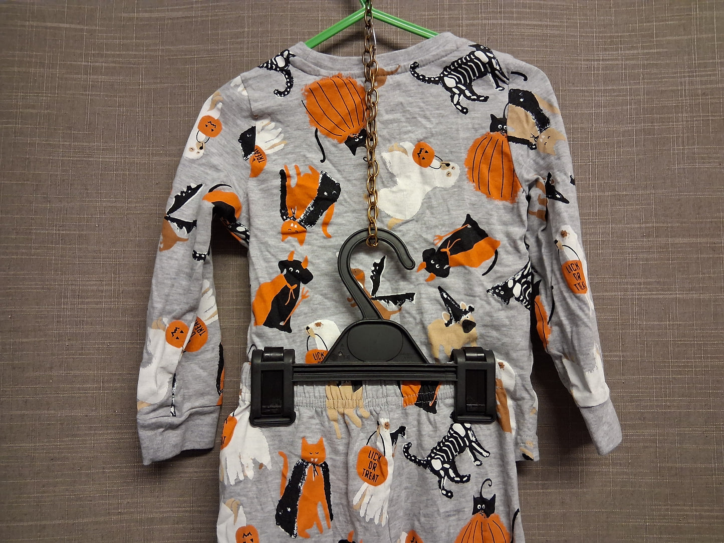 TU Boys Halloween Pjs Pyjamas Grey 2 Piece Set Age 2-3 Years
