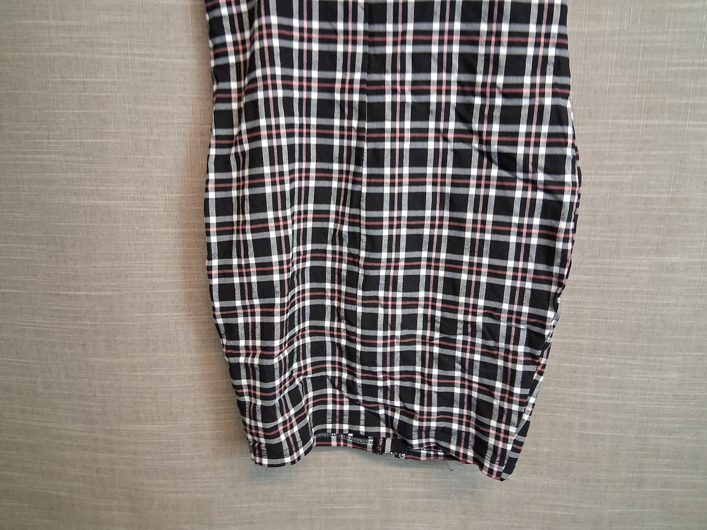 New Look Girls Black Pink Check Dress Zip Front Age 10-11 Years