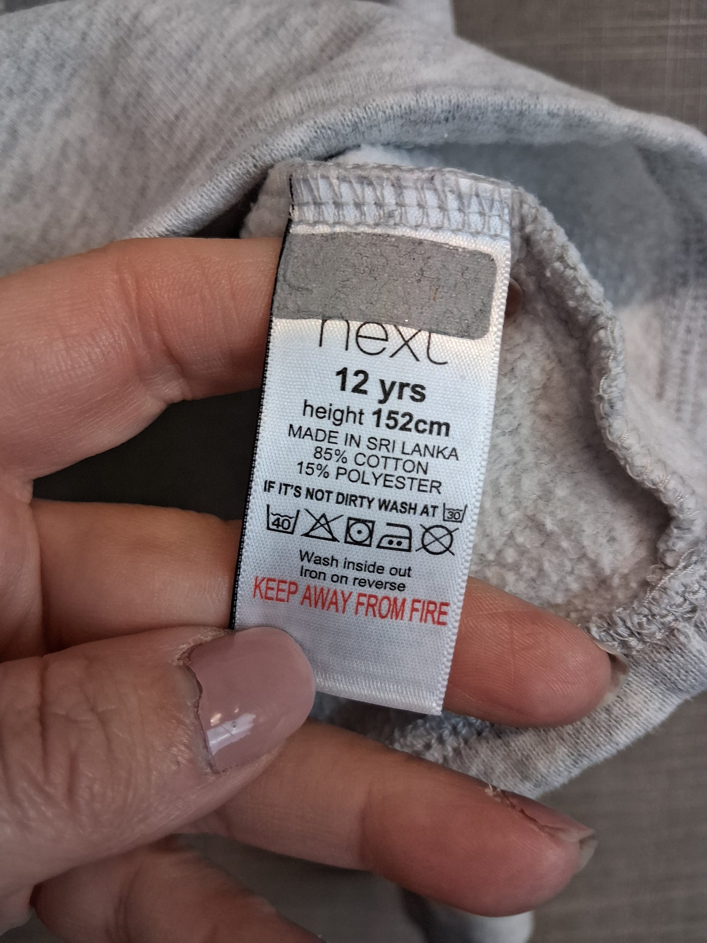 Next Girls Grey Sweater Age 12 Years Star Print