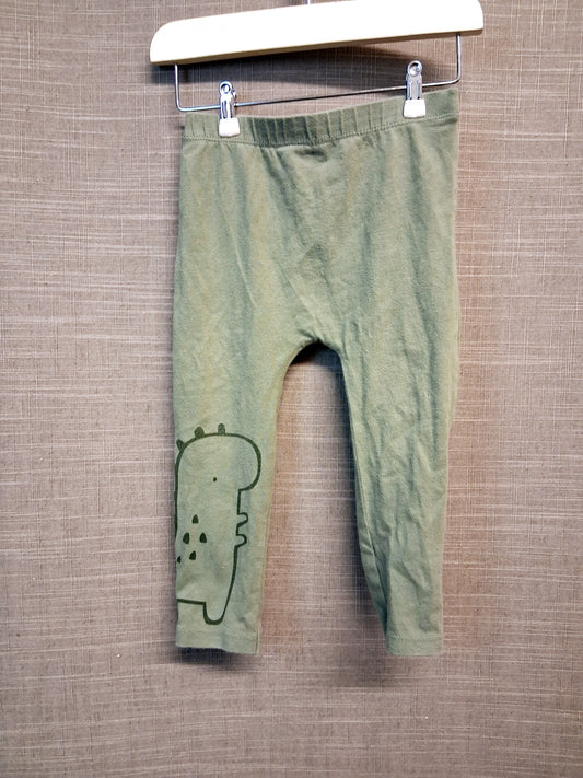 George Boys Leggings Joggers Age 9-12 Months Green Dinosaur