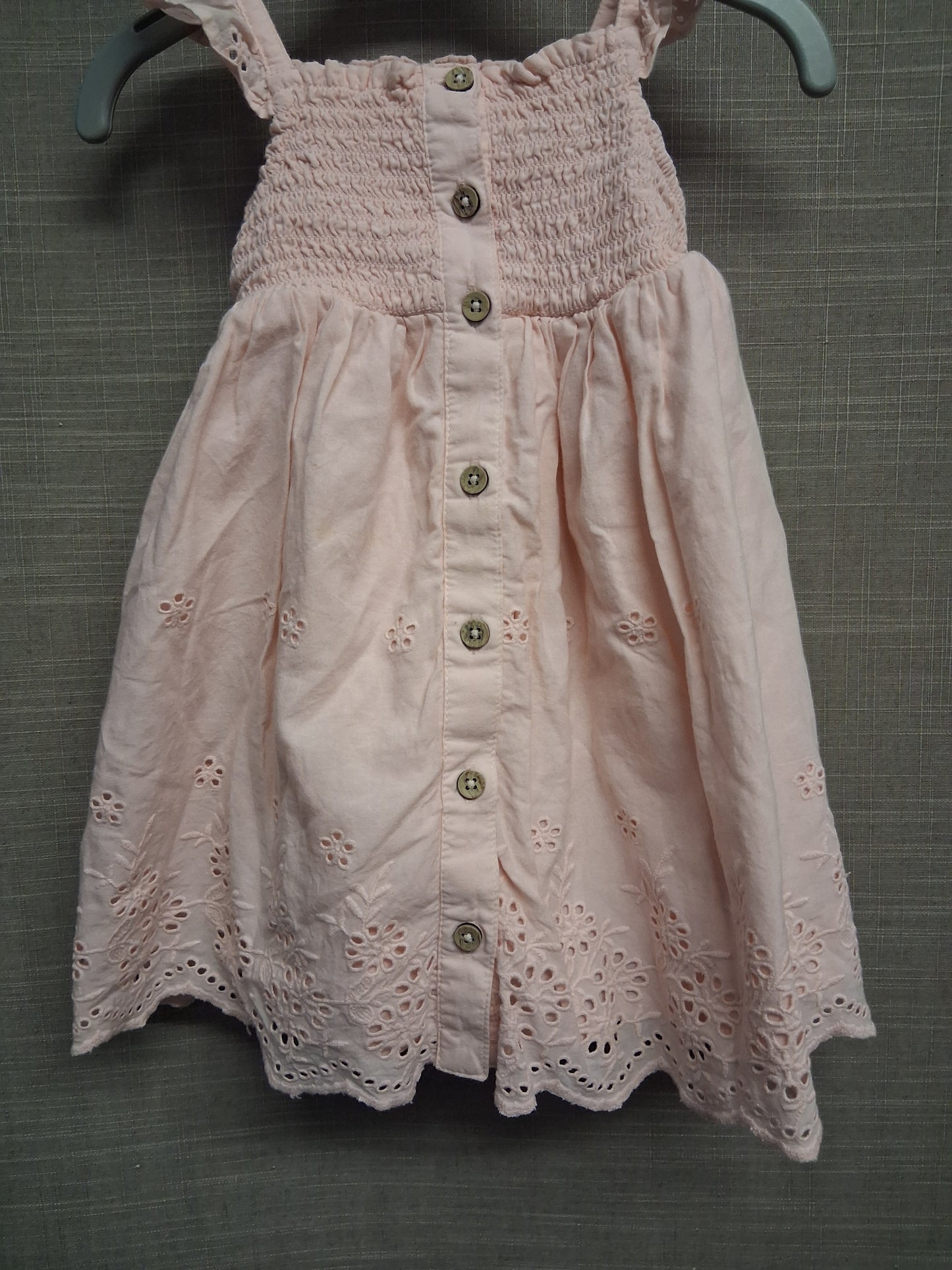 George Girls Pink Smocked Summer Dress Age 9-12 Months