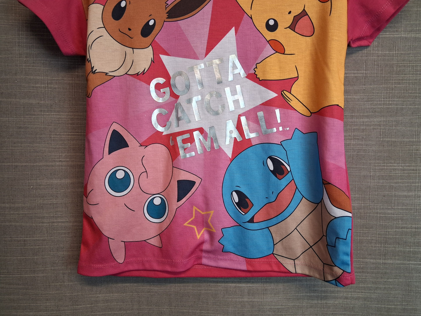 Pokemon Character World Girls T-Shirt Pink Age 8 Years