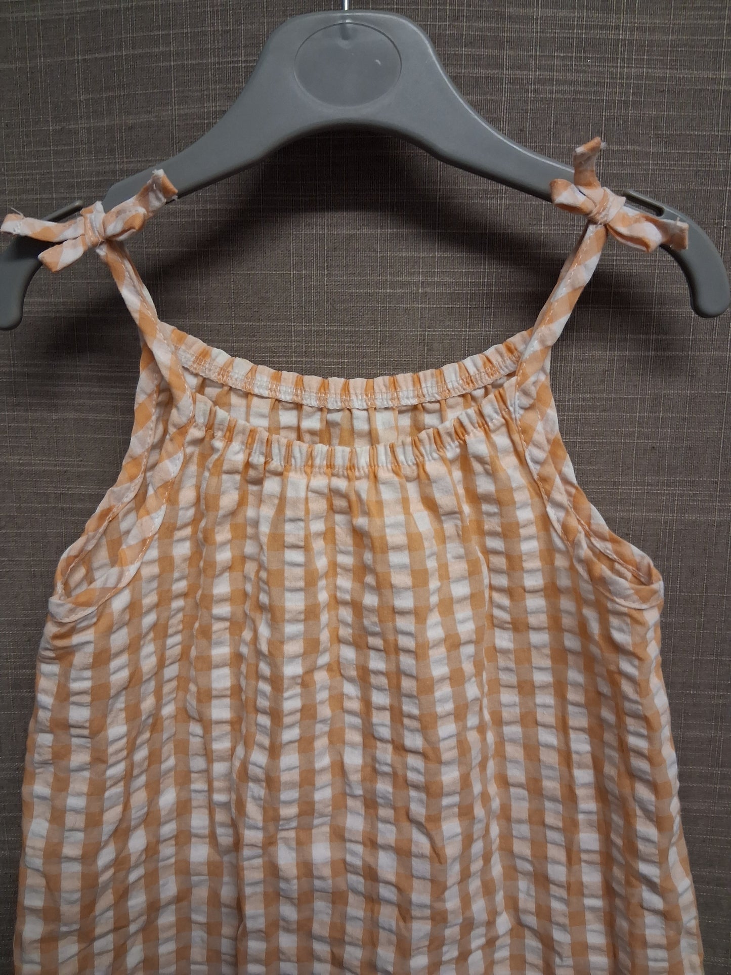Nutmeg Girls Mustard White Striped Sundress Age 2-3 Years