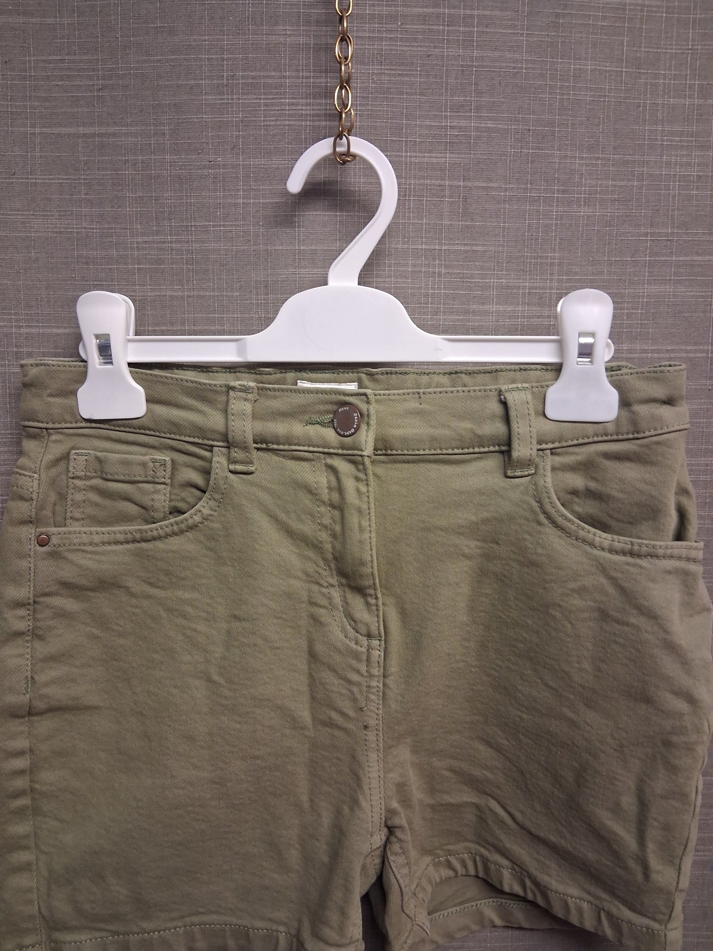Next Shorts Girls Khaki Green Age 10 Years 100% Cotton