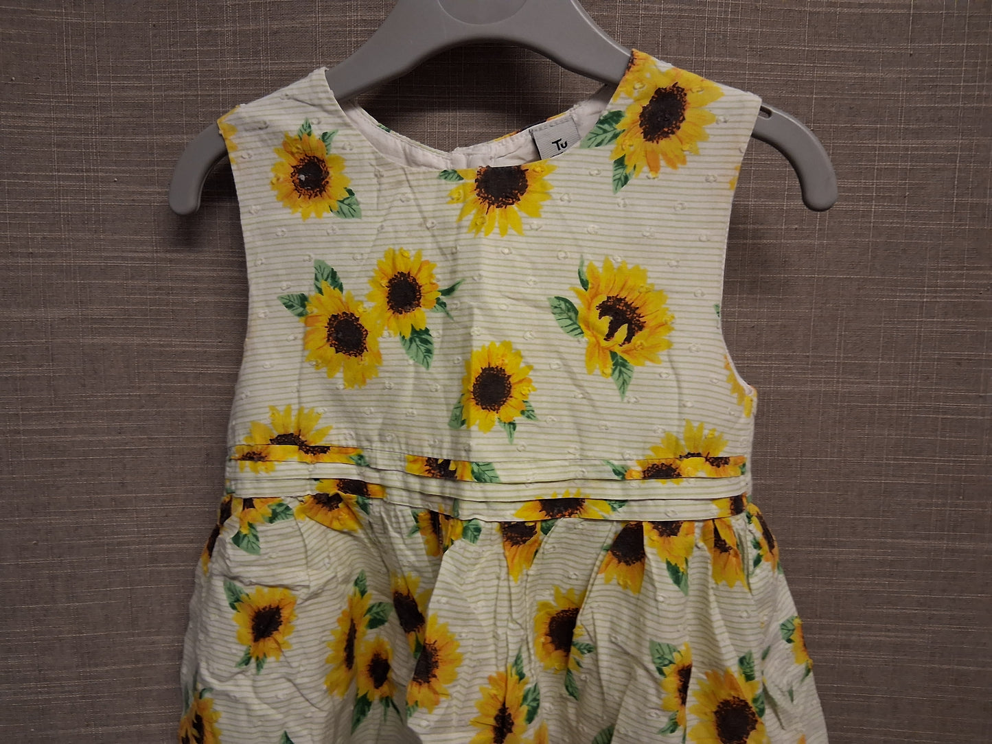 TU Girls Sunflower Print A Line Sleeveless Dress Age 2-3 Years
