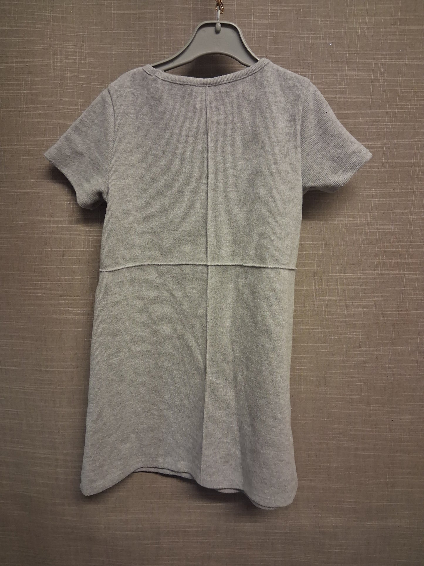 Zara Girls Grey Short Sleeve A Line T-Shirt Winter Dress Age 8 Years
