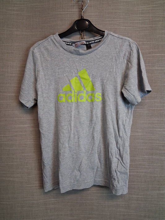 Adidas Girls Grey Short Sleeve Jersey T-Shirt Age 9-10 Years