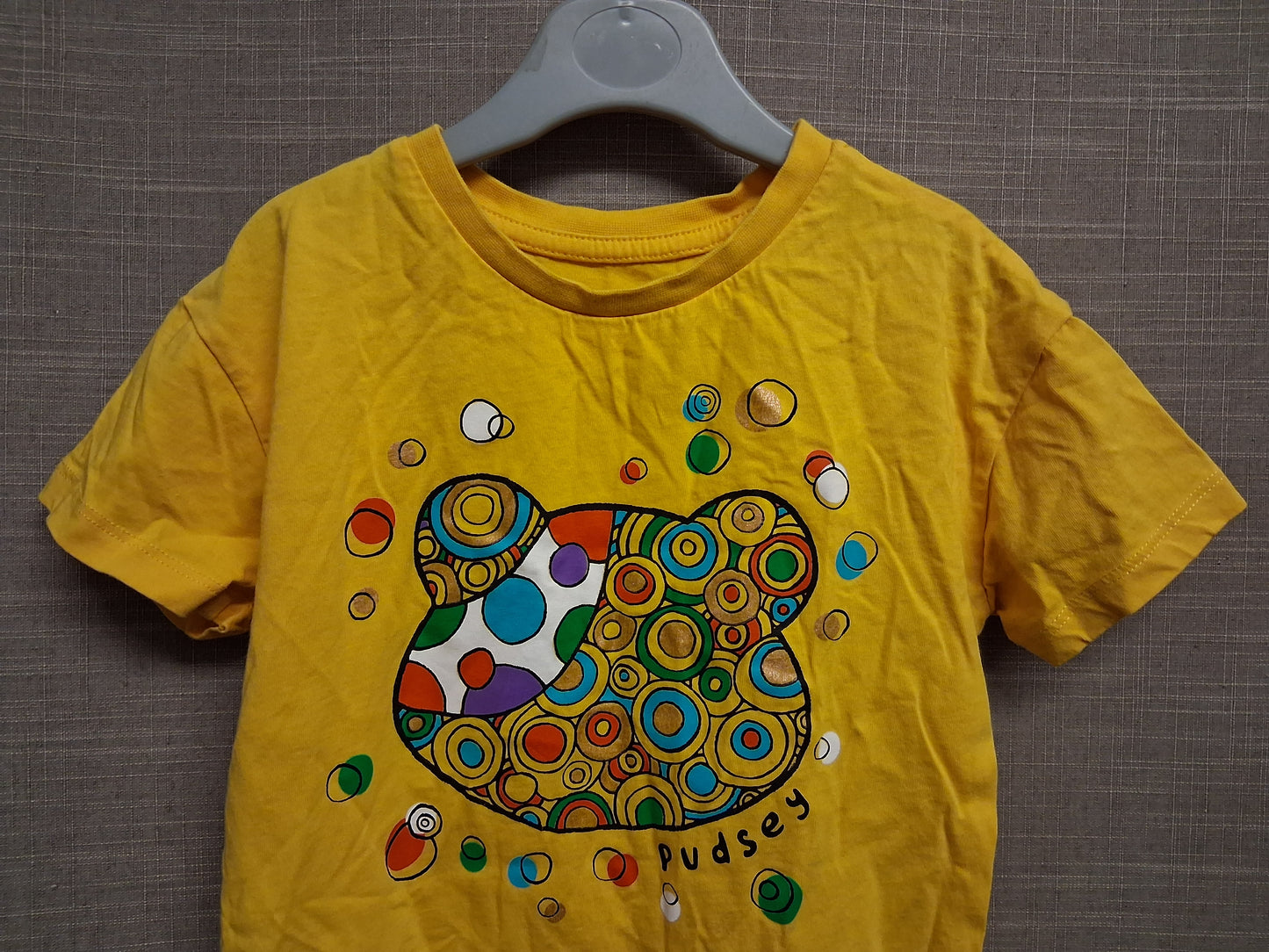 George Unisex "Pudsey" Children in Need Yellow Short Sleeve T-Shirt Age 6-7 Years